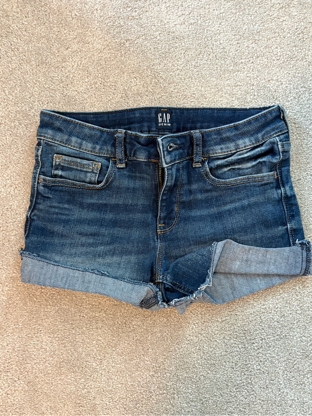 GAP Blue Rolled-Hem Denim Shorts